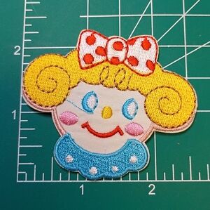 2/$10 Clown Colorful Embroidered Patch with Bow
